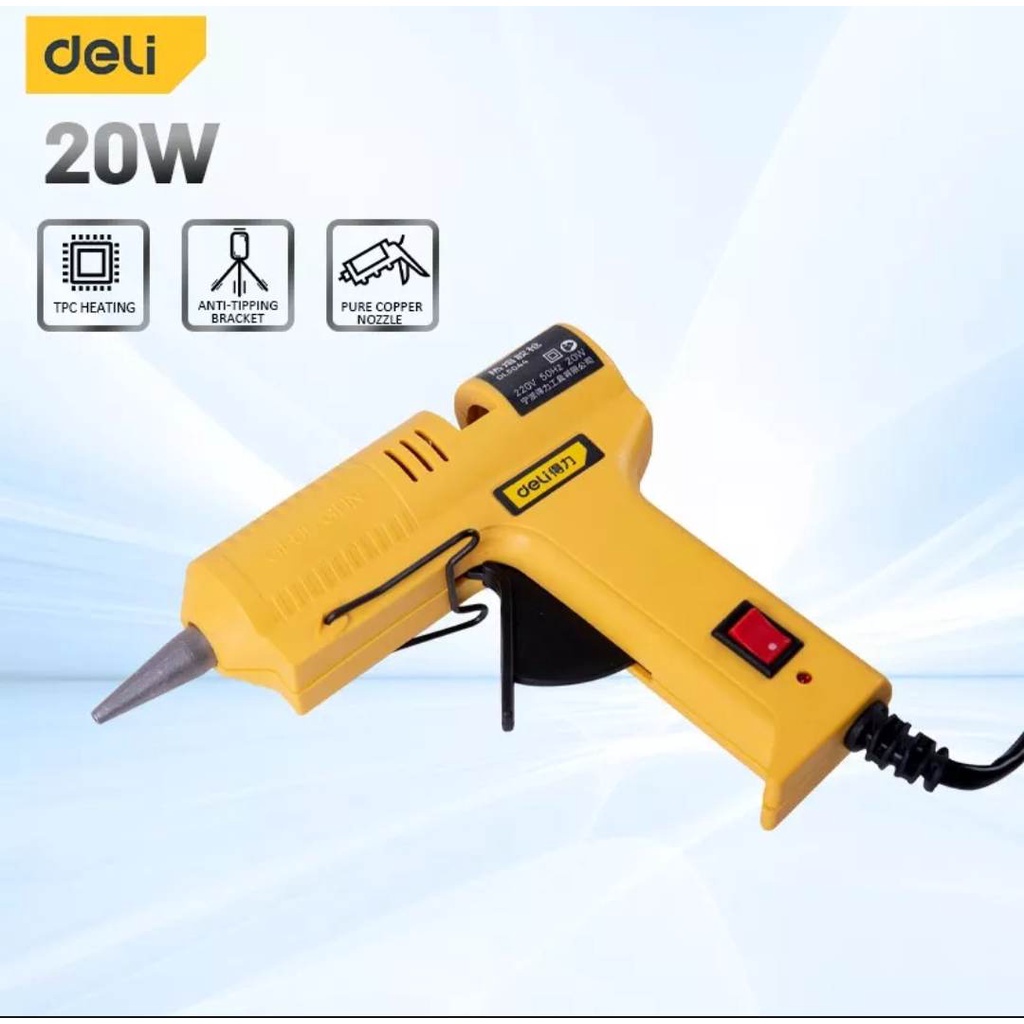 Deli Glue Gun 20W Industrial Hot Melt Glue Gun Heavy Duty Hot Melt Gun