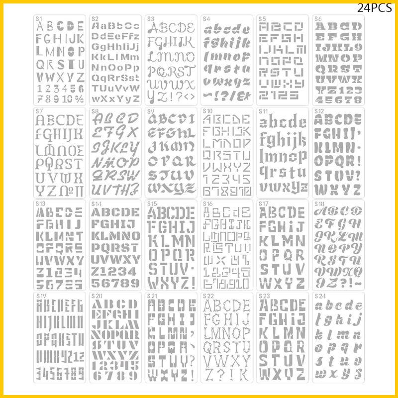SELAN 24 Sheets English Letters Drawing Template Stencil Painting ...