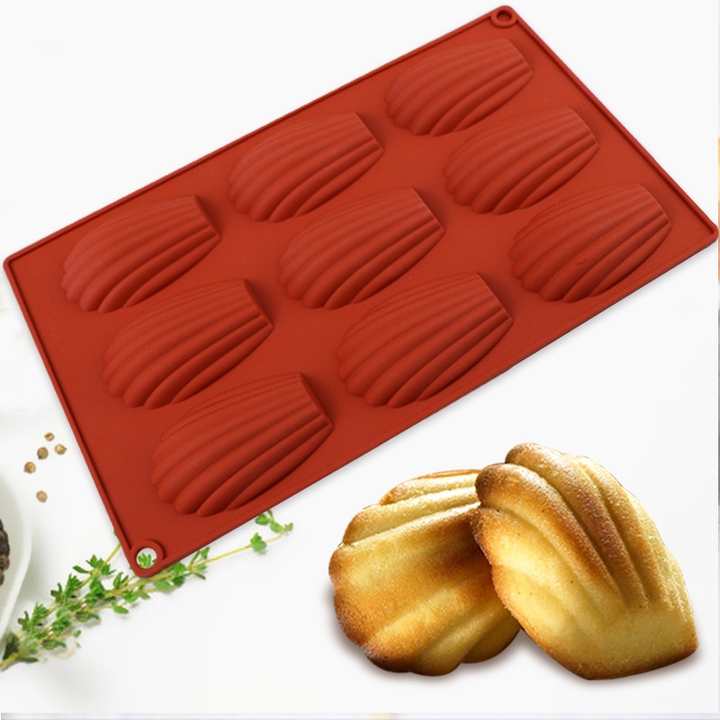 Madeleine Silicone Mold 9 With Senbei Cake Biscuit Mousse Chocolate