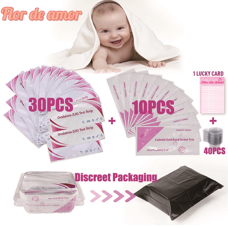 30pcs Ovulation Test Strip Kit + 10pcs Early Pregnancy Test Strip Kit ...