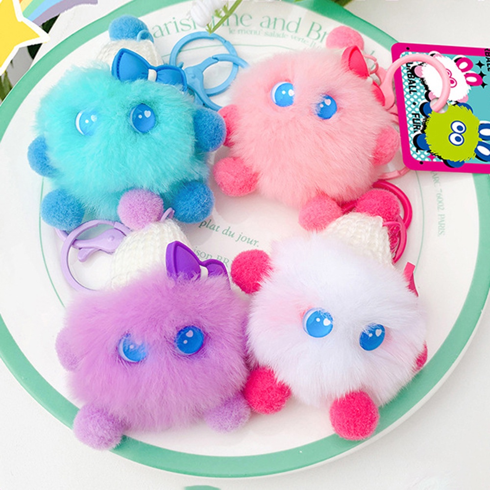 Mini Cute Random Plush Keychain Fluffy Key Chains Trinkets Keychain ...