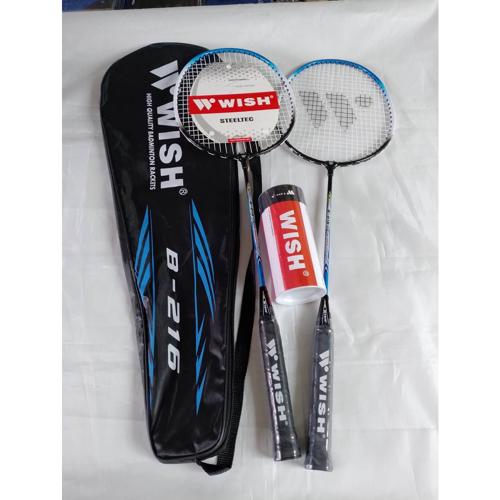 WISH B216 Badminton Rackets with Shuttle Cock Raketa ng Badminton
