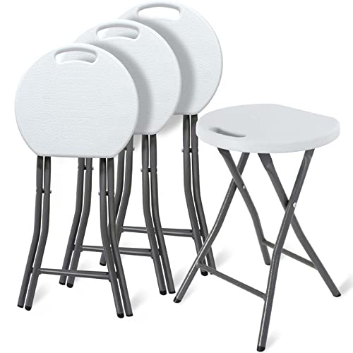 Heavy Duty Fold Up Stool Metal Foldable Stool Collapsible Round Stool