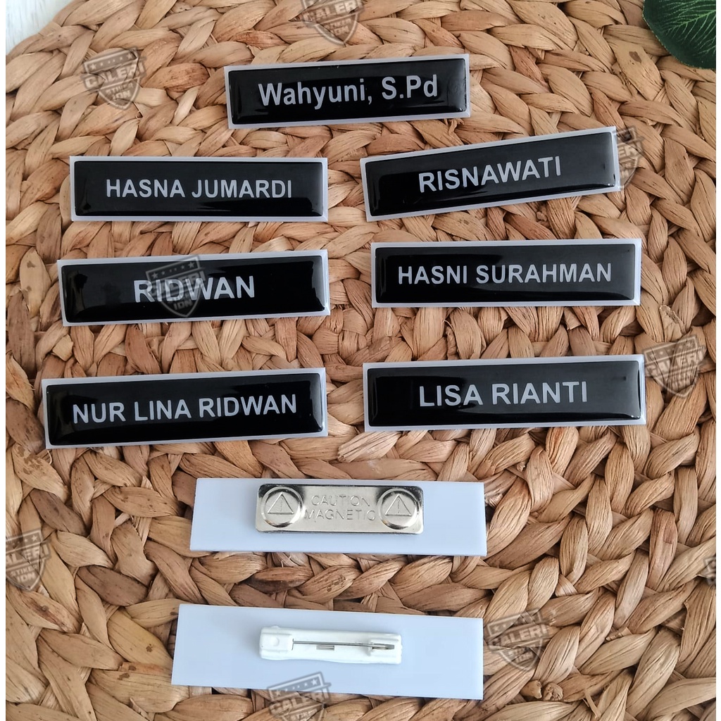 Name plate Name Tag Resin Chest Name Tag Acrylic Resin Safety Pin and ...