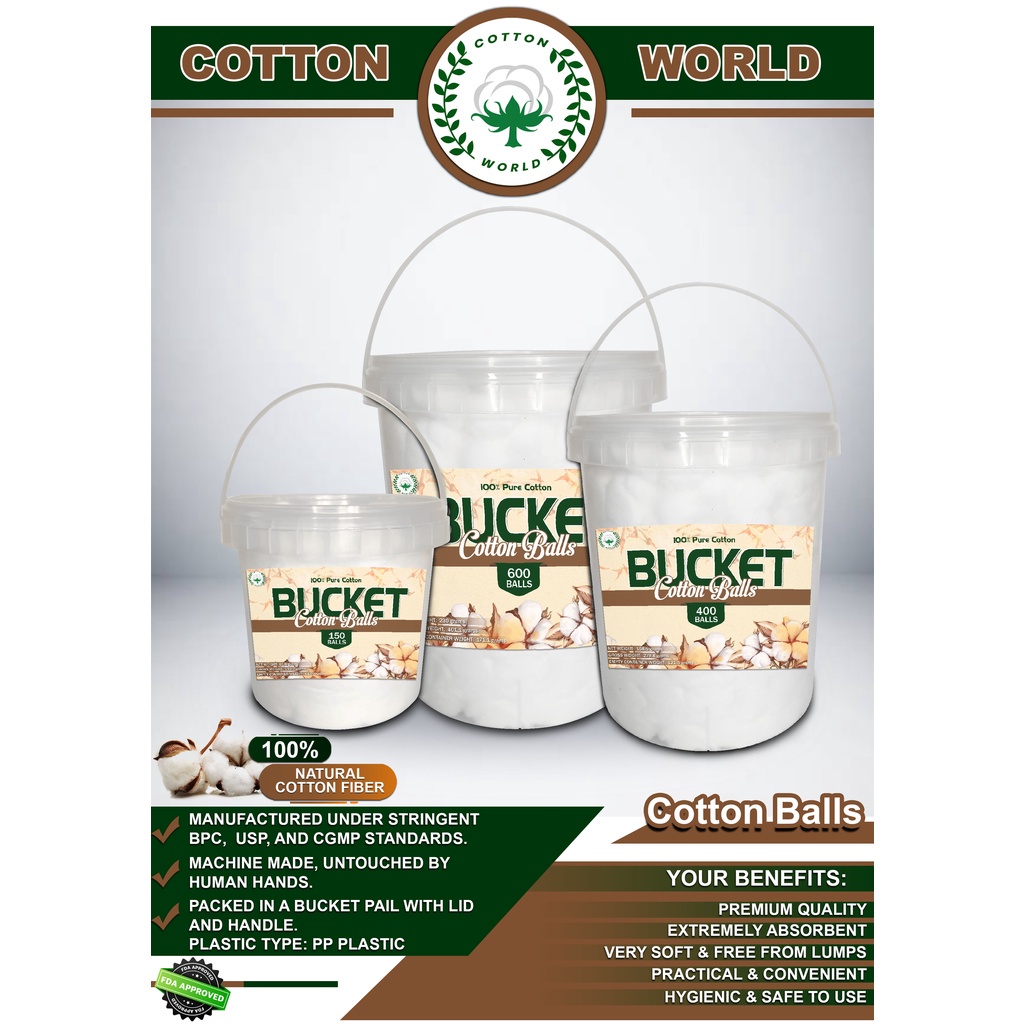 In stock Cotton World Bucket Balls (Regular Balls) Shopee Philippines