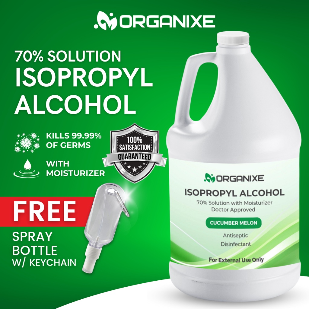Organixe Alcohol 70 Isopropyl 1 Gallon Free Spray Bottle Antiseptic