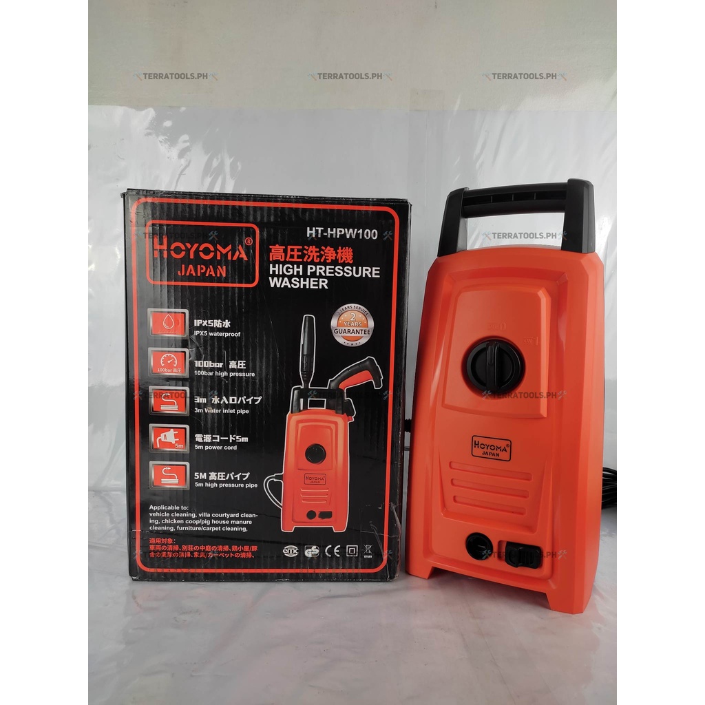 HOYOMA Japan 100Bar/1200W High Pressure Washer HT-HPW100 - FREE 3pcss ...