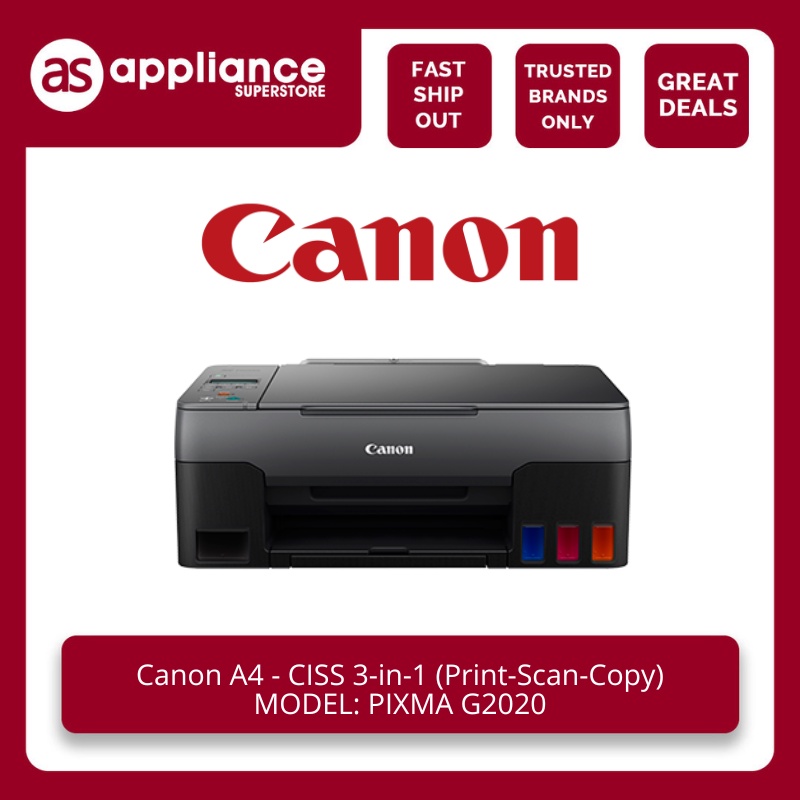 Canon A4 - CISS 3-in-1 (Print-Scan-Copy) PIXMA G2020 | Shopee Philippines