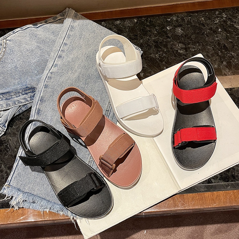 JYC. Ladies Korean Leather Pu Made Flat Sandals Summer Flats SS24 Standard SIze Shopee Philippines