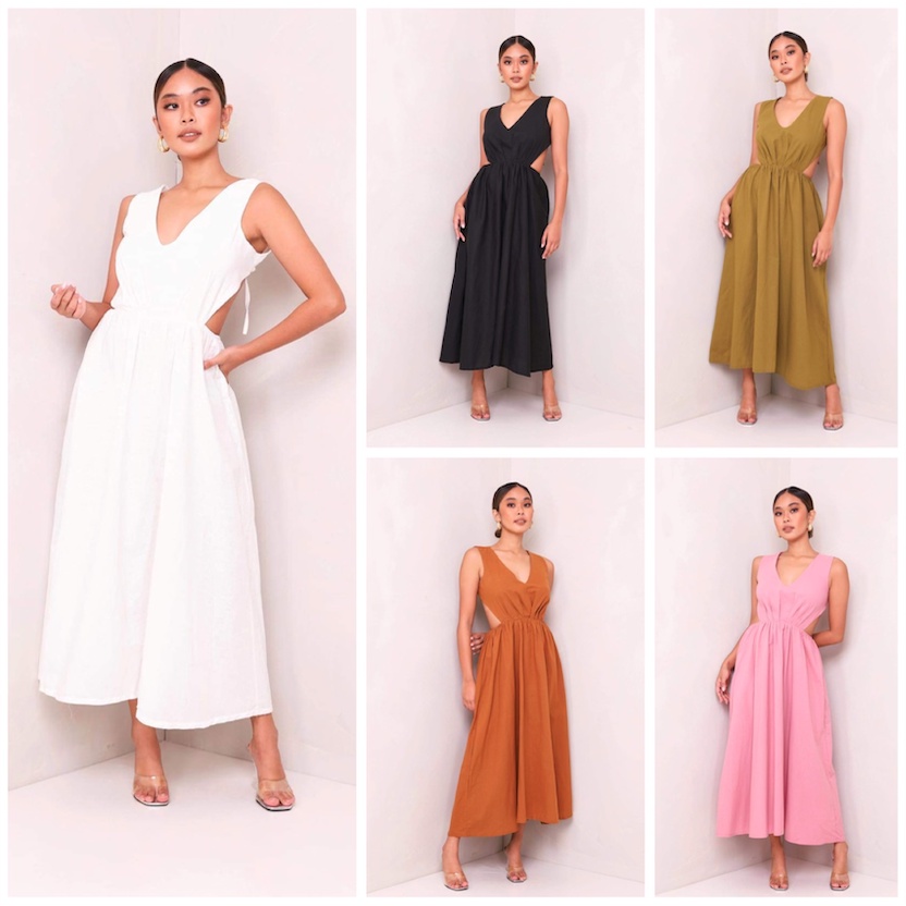 ELLANA Long Dress Cutout Women Clothes Trendy Korean Clothes Shopee