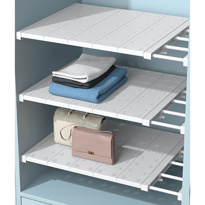 Extendable Rack Adjustable Wardrobe Shelf Closet Organiser | Shopee ...