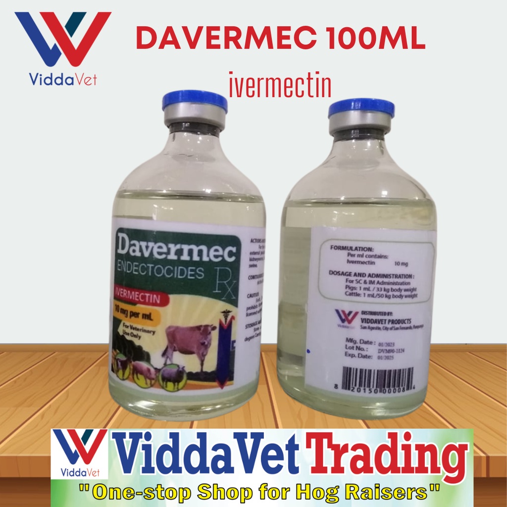 Davermec 100ml pampurga for animals cattle goat pigs endectocide ...