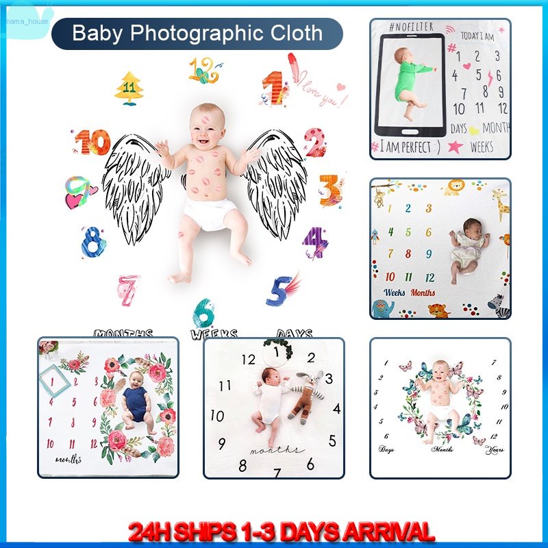 Newborn Baby Monthly Growth Milestone Blanket Photography Props ...