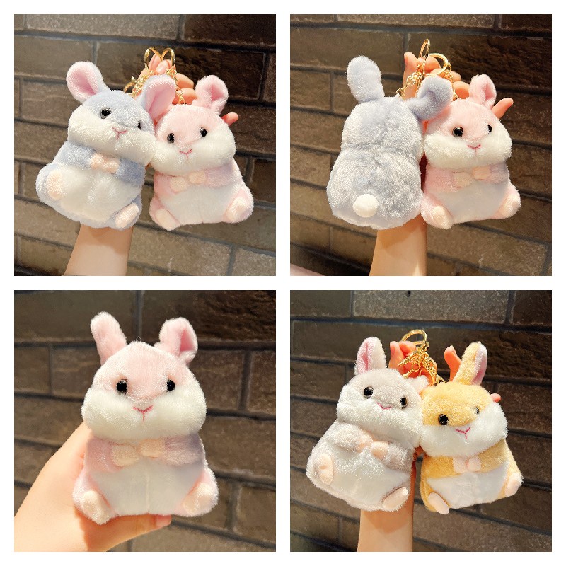 Plushie Hamster Rabbit Soft Toy Cute Keychain Plush Gift Bag