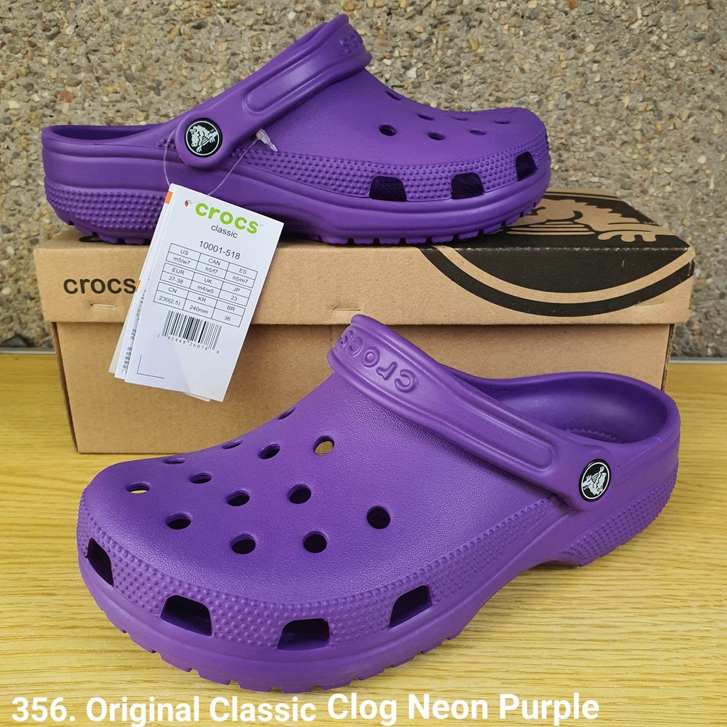 ONHAND 356. ORIGINAL Classic Clog Neon Purple MEN WOMEN Made in China