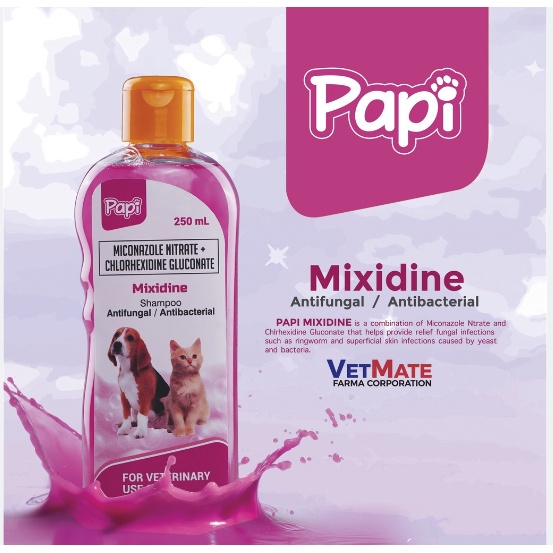 Papi Mixidine AntiFungal Shampoo for Dogs & Cats (250 ml) Shopee