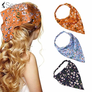 Women Floral Headband Hairband Triangle Bandanas Elastic Turban Head Scarf  Wrap