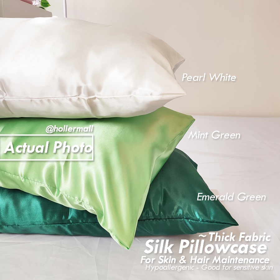 Silk Pillow Case Hypoallergenic SILK PILLOWCASE hollermall Shopee