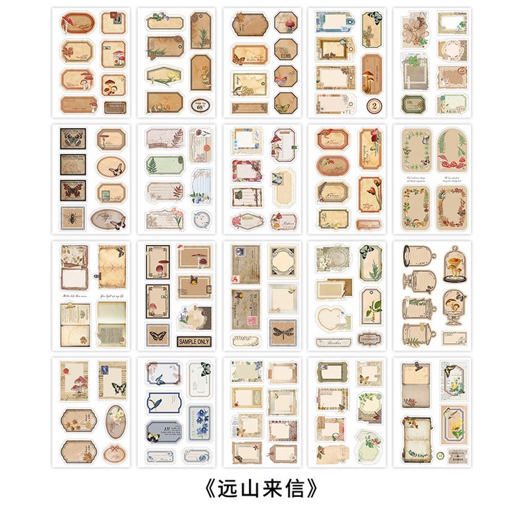20 pcs Aesthetic Handbook Stickers Vintage Flower Plant Butterfly ...