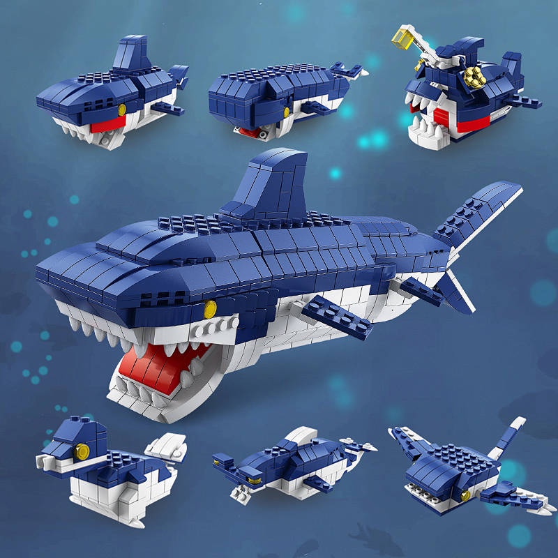 Compatible with Lego Building Blocks Toys Deep Sea Creatures Shark ...