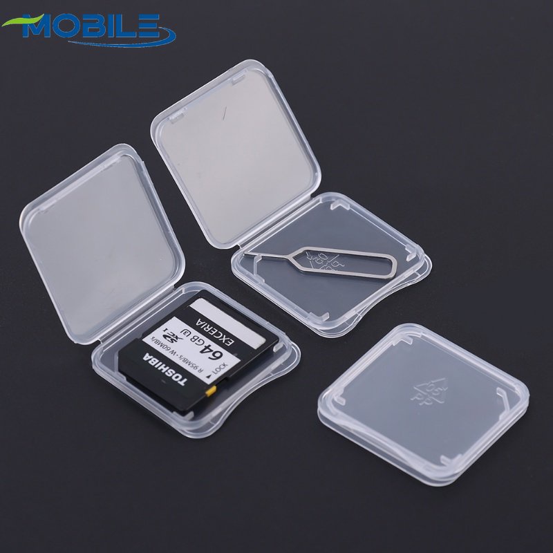 Standard SD SDHC Memory Card Holder Box 10pcs/lot Transparent SD Memory Card Case Memory Card
