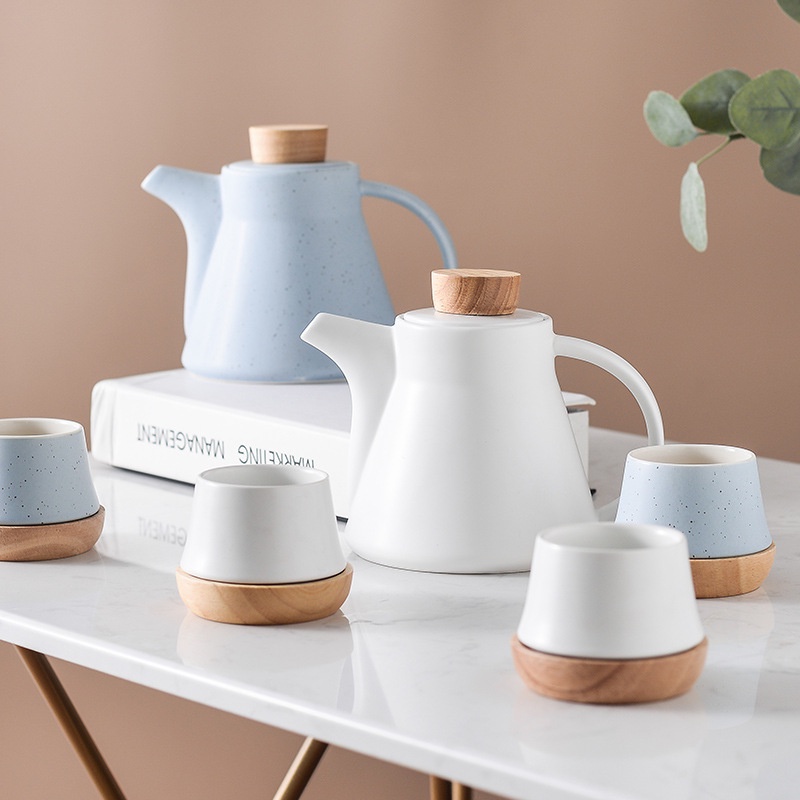 JTC High-grade Nordic ceramics white oak teapots Japanese tea kettle ...
