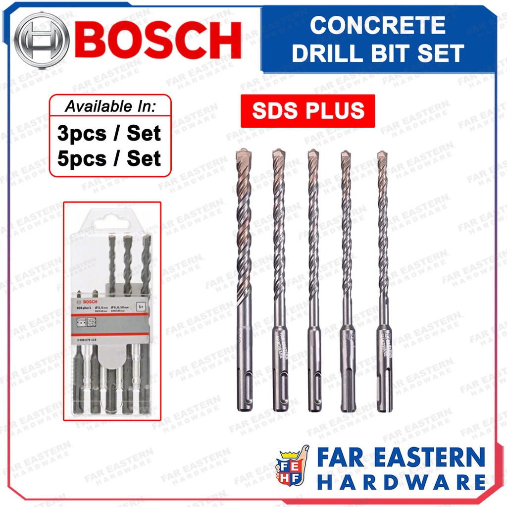 Bosch Sds Plus Concrete Masonry Drill Bit Set Sds Rbac Shopee