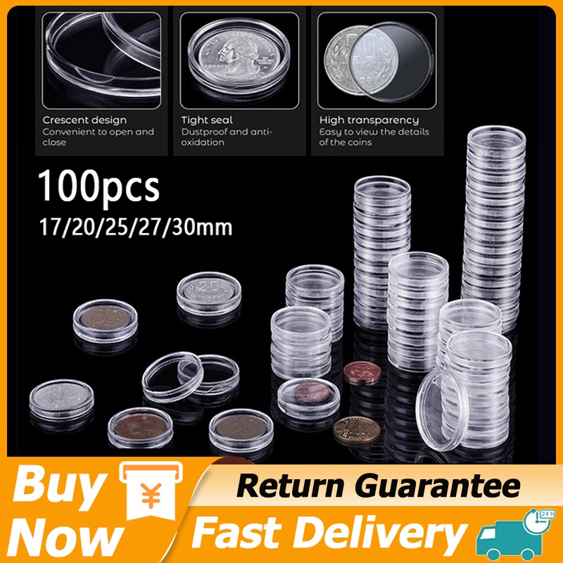 100Pcs/box 19-30mm Coin Capsules Coin Collection Organizer Box ...