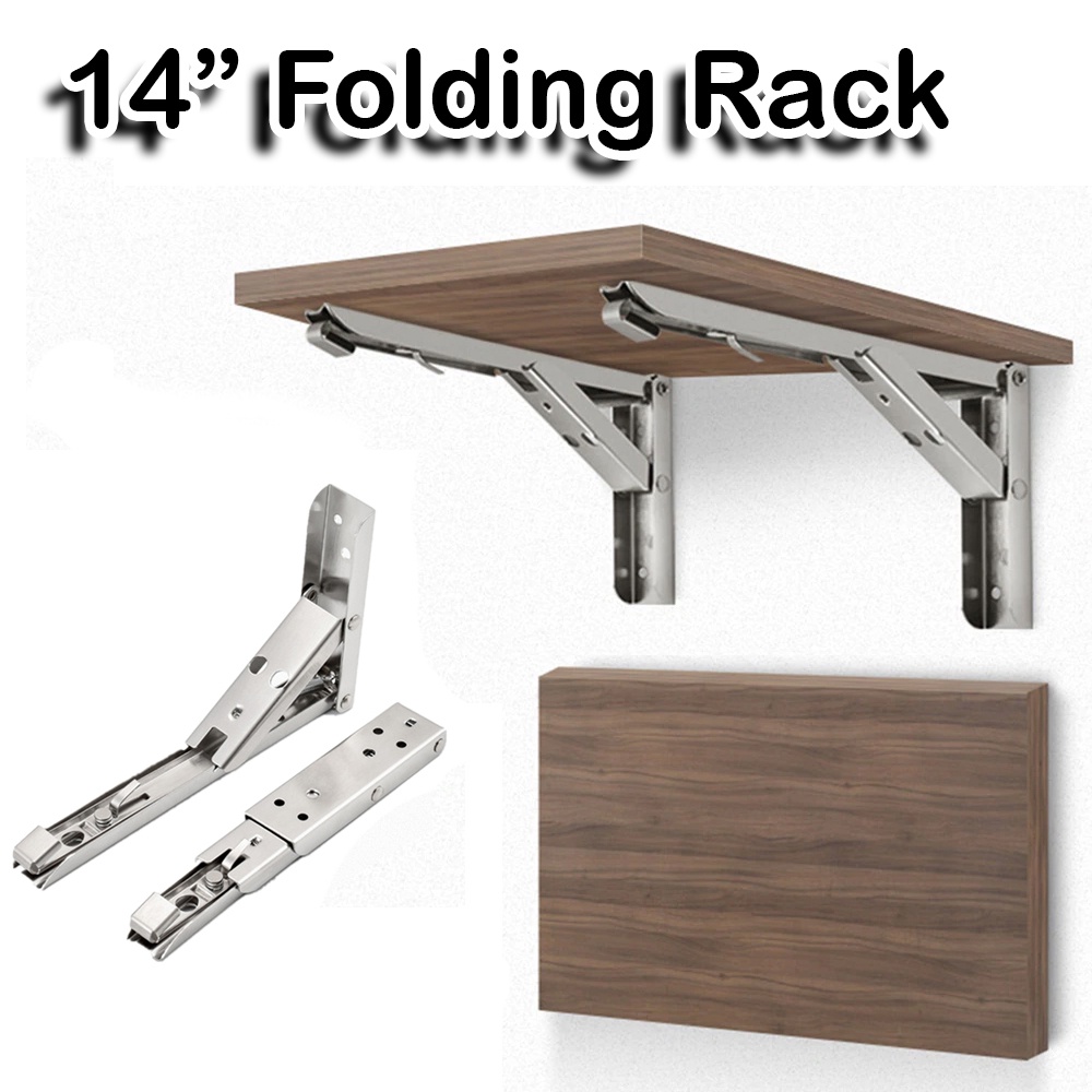 SIKU 14inch Folding Elbow Wall Shelf 2pcs Stainless Steel Material 65kg ...