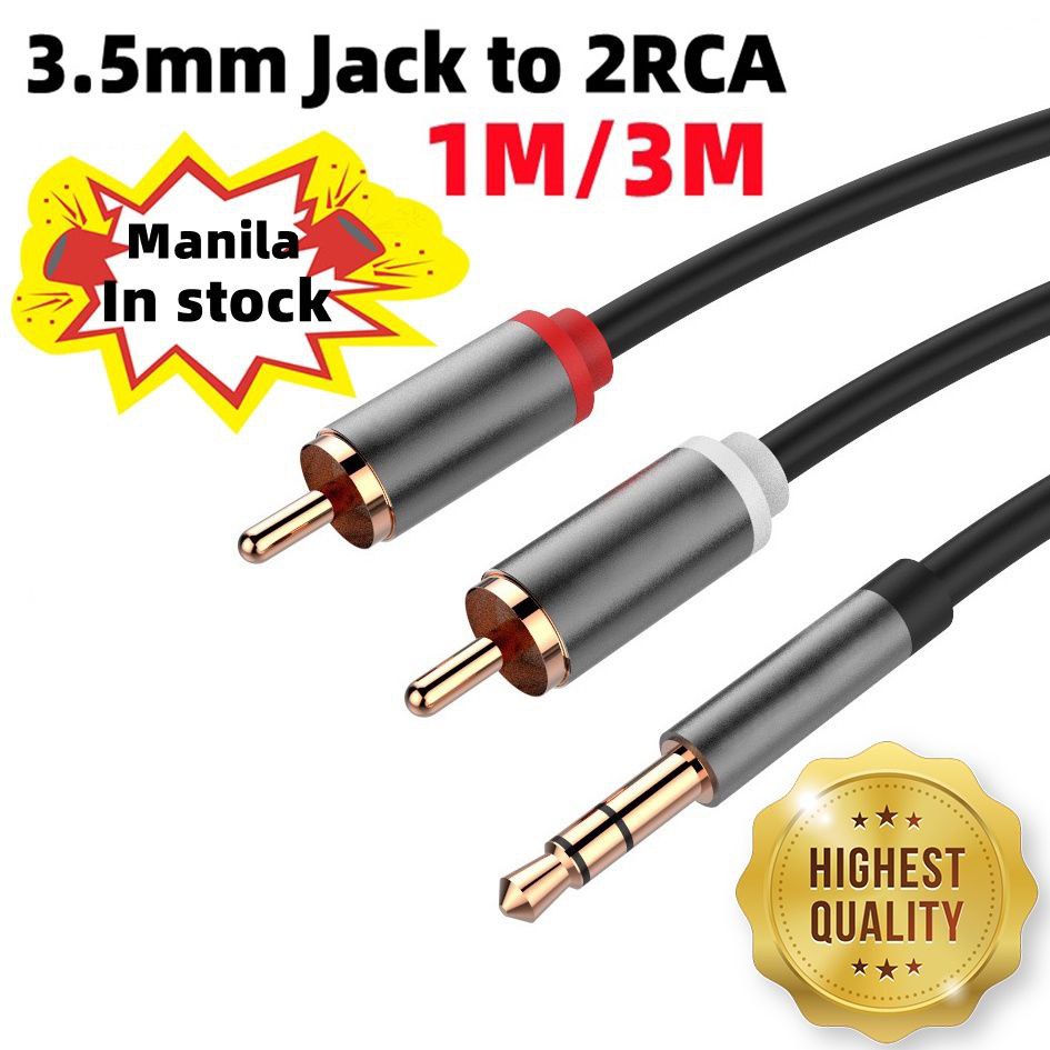 RCA Cable HiFi Stereo 2RCA to 3.5mm Audio Cable AUX RCA Jack 3.5 Y ...
