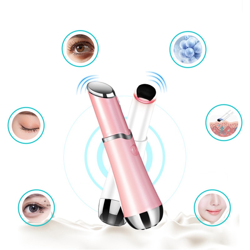 Electric Ionic Thermal Vibration Eye Facial Stick Eye Beauty Massager Device for Eye Bags and