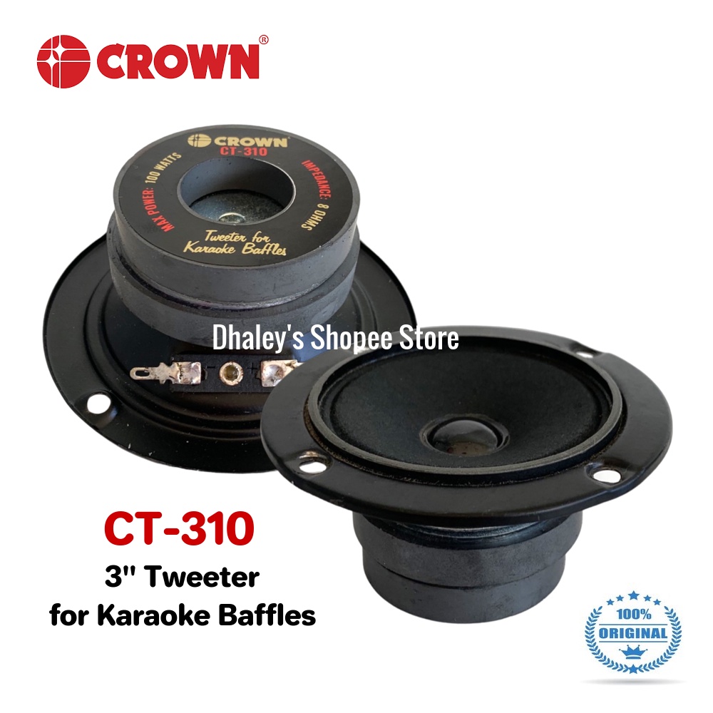 Crown CT310 3inches Tweeter 100watts 8ohms for Karaoke Baffles Double