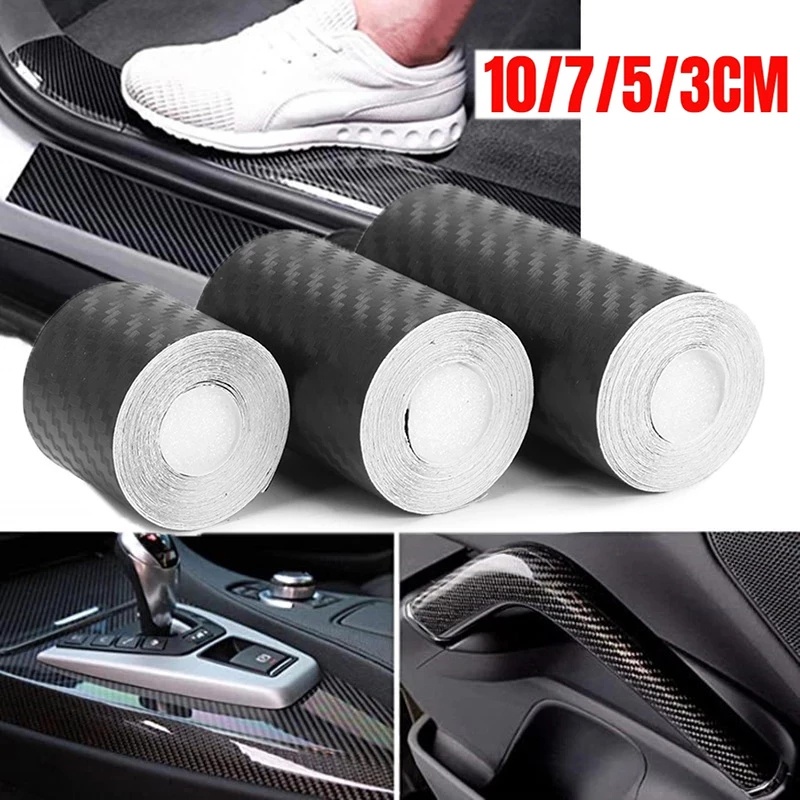 Anti Scraping Tape Auto Door Sill Tape Protective Film 3D Carbon Fiber