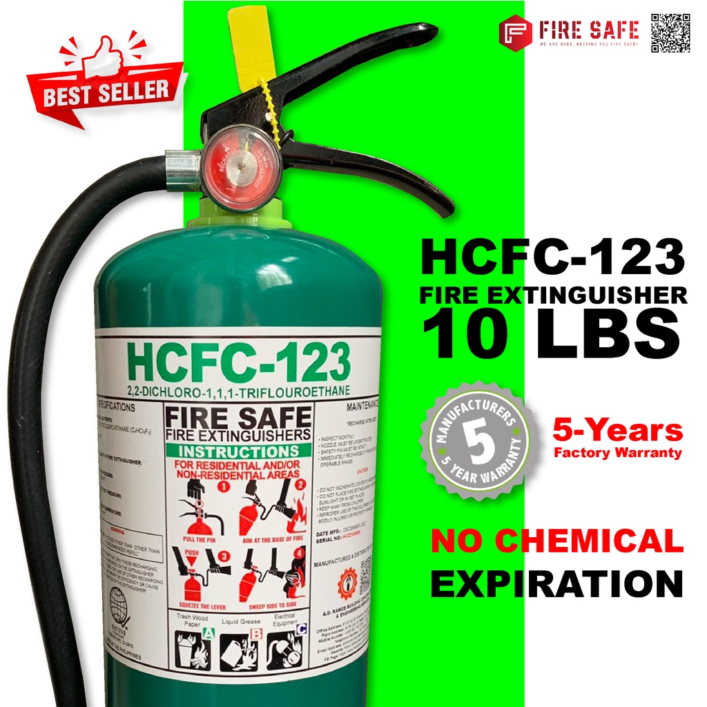 5Years 10 Lbs Fire Extinguisher ABC HCFC123 Refillable Shopee