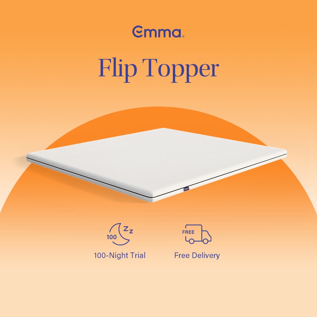 Emma Flip Topper Ergonomic w/ Soft & Firm Sides (Reversible) Emma