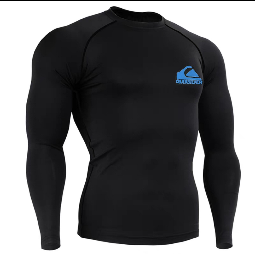 quicksilver men's rush guard stretchable sunscreen longsleeves swimwear ...