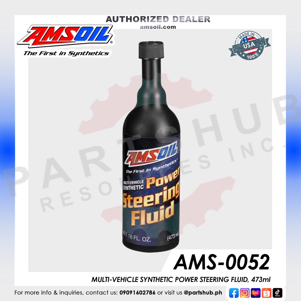 AMSOIL0052 MULTIVEHICLE SYNTHETIC POWER STEERING FLUID, 473ml