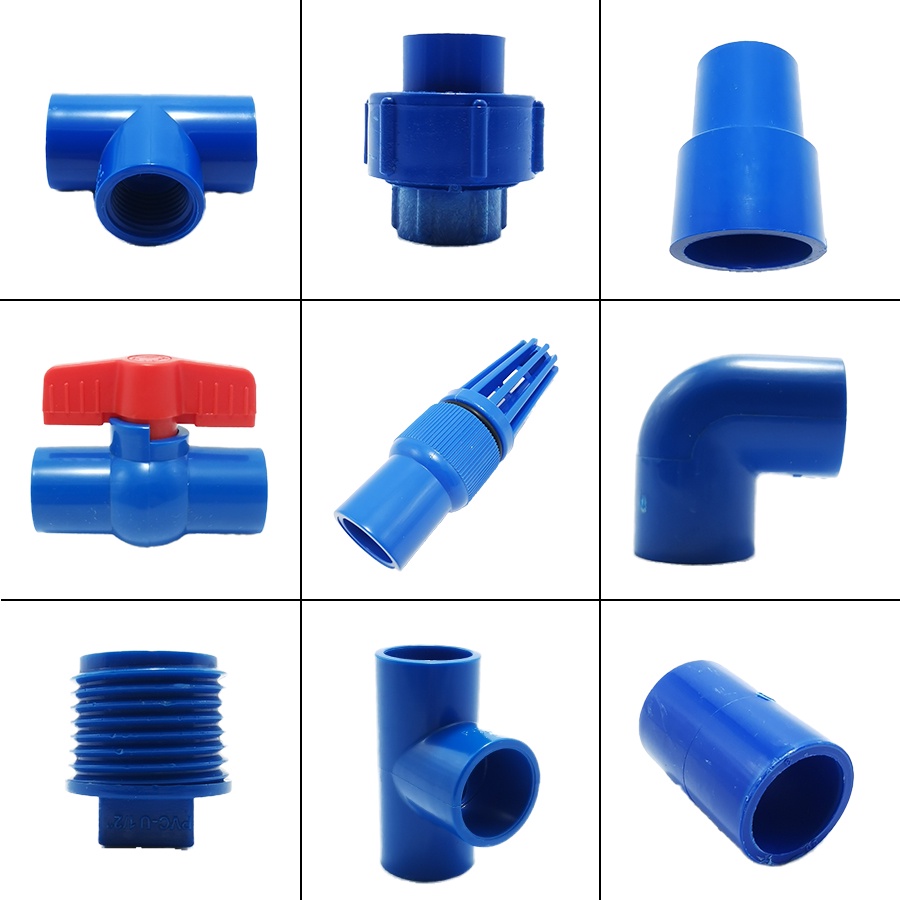 Pvc Blue Fittings ( EIbow, Tee, Coupling, Cap, Plug, Male Adaptor ...