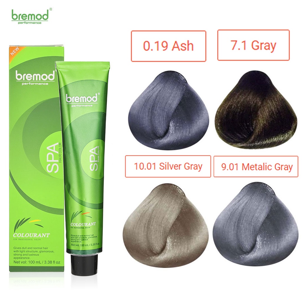 Bremod Hair Colors (ASH) Salon Barbe Styling Dressing Dyed Cream Gray