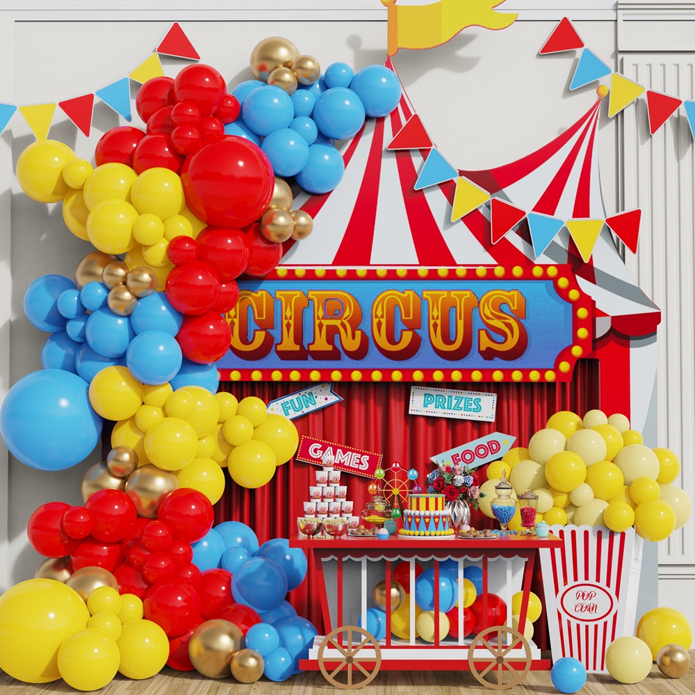 125pcs Circus Theme Balloon Garland Arch Kit Colorful Rainbow For Boy ...