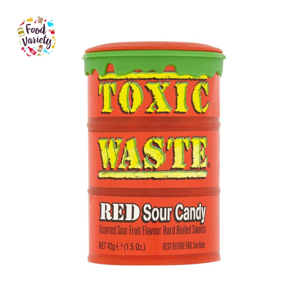 Toxic Waste Red Drum Extreme Sour Candy 42g Poisonous Rubbish Very 42g