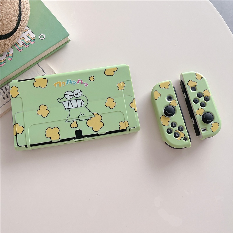 Nintendo Switch-OLED Model Casing Angry Green Cute Crocodile Soft Shell ...