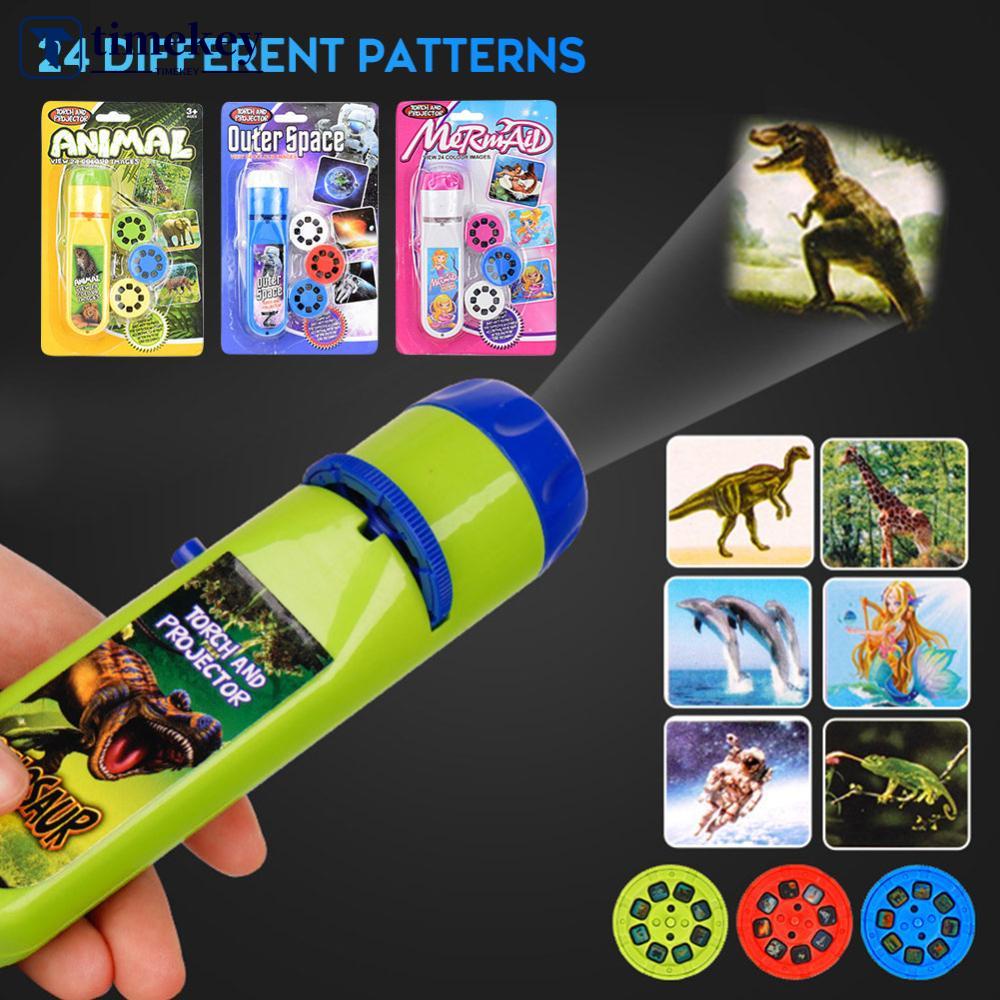 TIMEKEY Cute Cartoon Dinosaur Children Projection Flashlight Projector ...