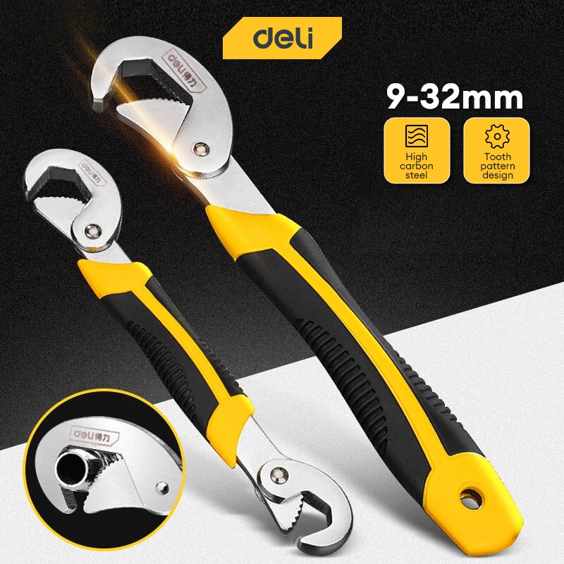 Deli 2PCS Multifunction Universal Adjustable Wrench 9-32mm Adjustable ...