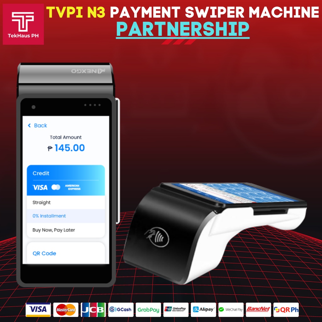 TekHaus PH N3 TVPI Debit/Credit Card Payment Swiper Machine Shopee