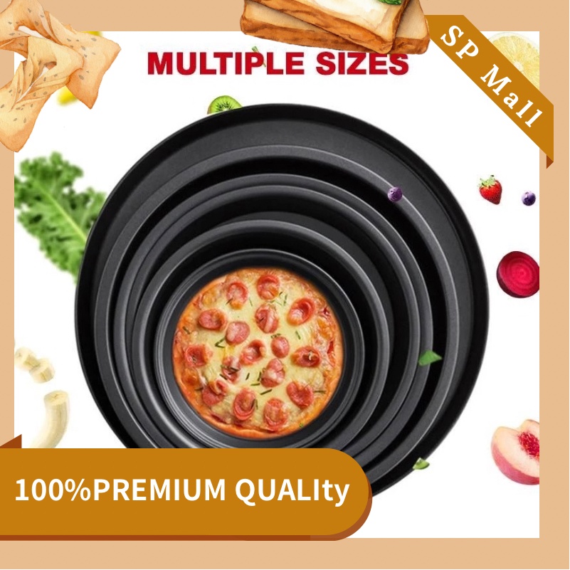 10/11/12 Inch Round Baking Pizza Pan Carbon Steel Dish Tray Steel Non