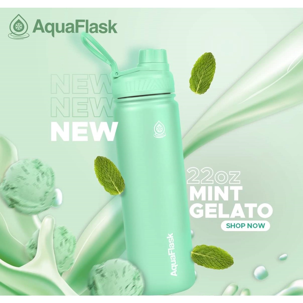 Mint Gelato Aquaflask 22oz Wide Mouth with Aquaflask Ecobag Shopee