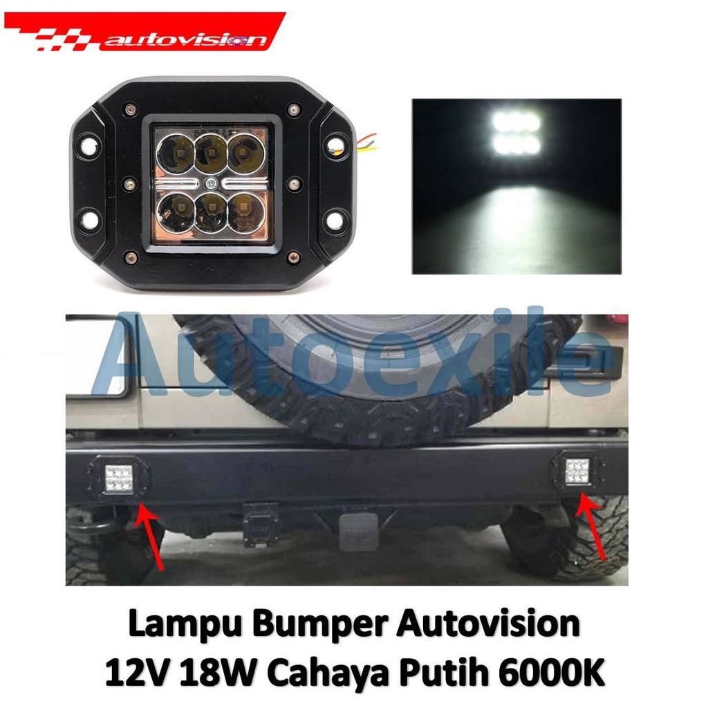 Autovision 12V 24V White 6000K LED Bumper Lights For Car Truck Rear ...
