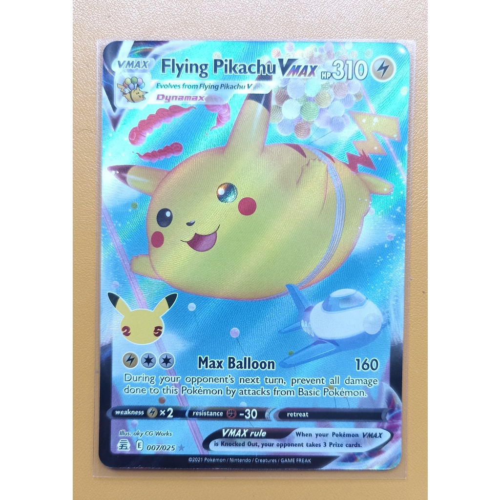 Pokemon TCG Flying Pikachu VMAX (Celebrations 007/025) | Shopee