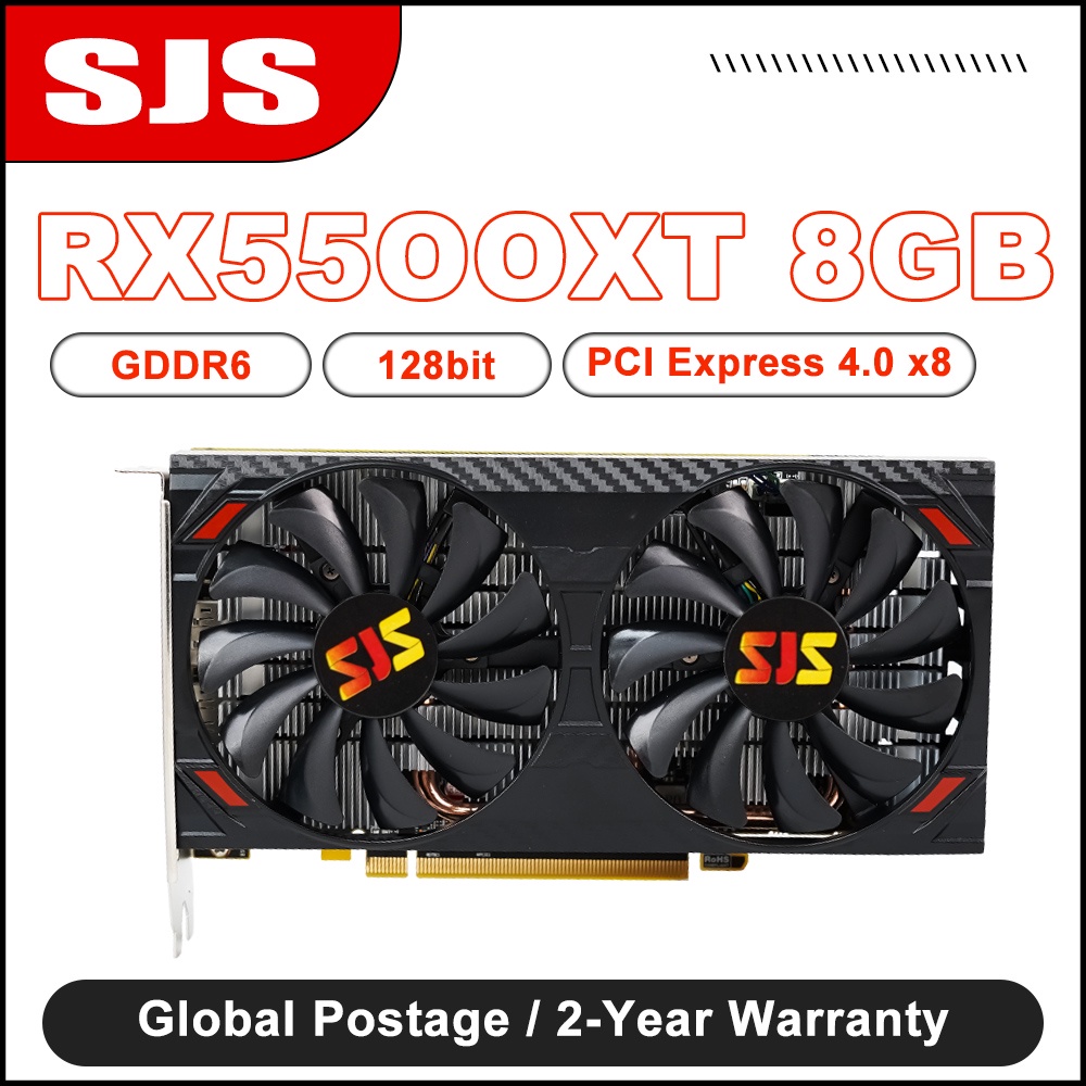 SJS RX5500XT 8G Gaming Mining Graphics Card With 8G 128bit GDDR6